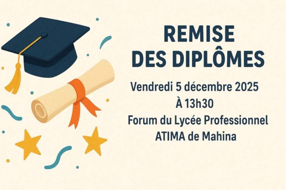 Remise des diplômes – Vendredi 05 Décembre 2025 – 13h30