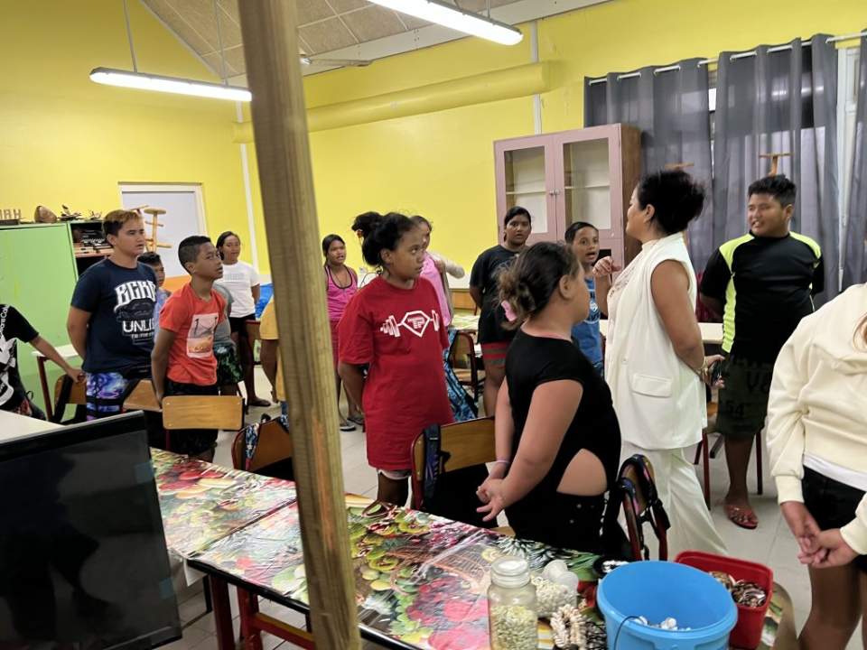 Semaine d’intégration des élèves de 6e au Collège de Hao.