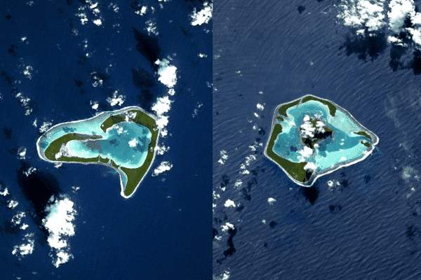 Reconnaissez-vous ces atolls polynésiens pris en photo depuis l'espace par Sophie Adenot ?