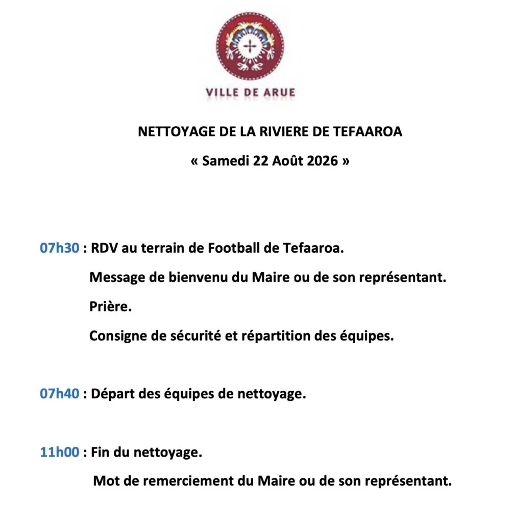 TEFAAROA : Action de nettoyage le 22 août dans le quartier
