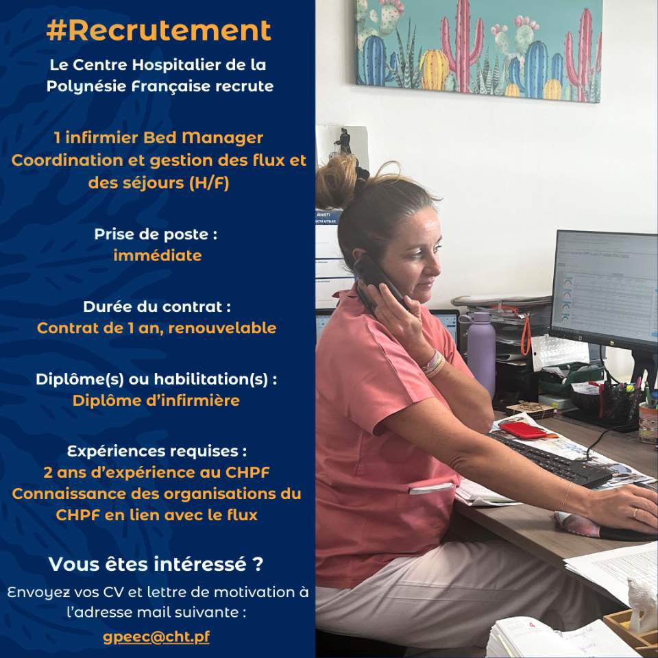 Recrutement 1 Infirmier Bed Manager – Coordination et gestion des flux et des séjours (H/F)