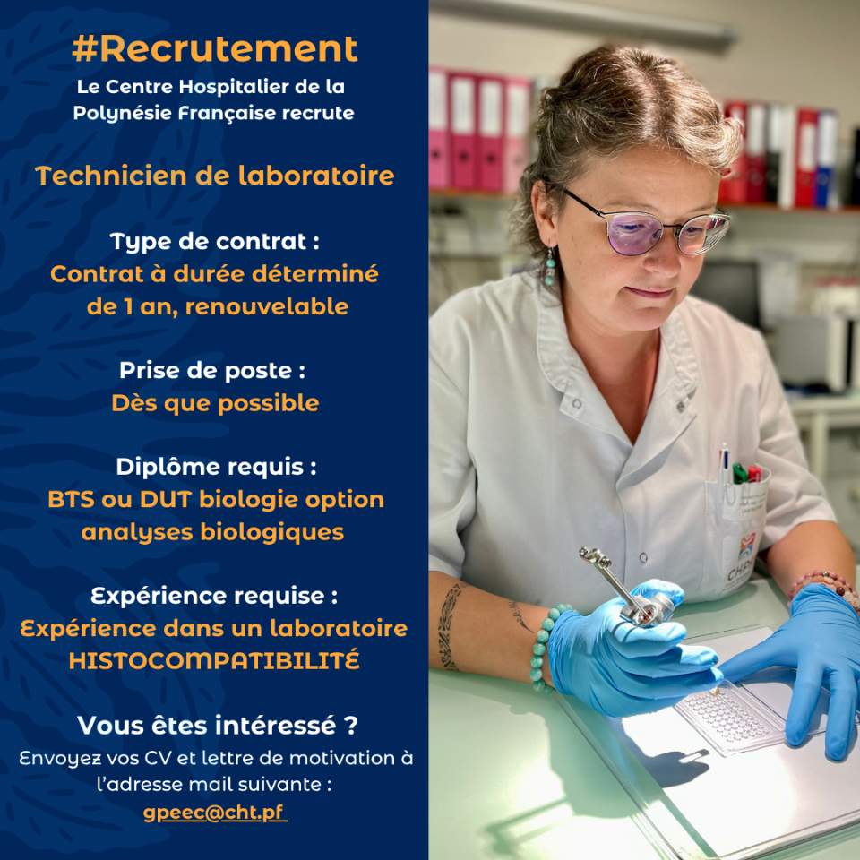 Recrutement – Technicien.ne de laboratoire (H/F)