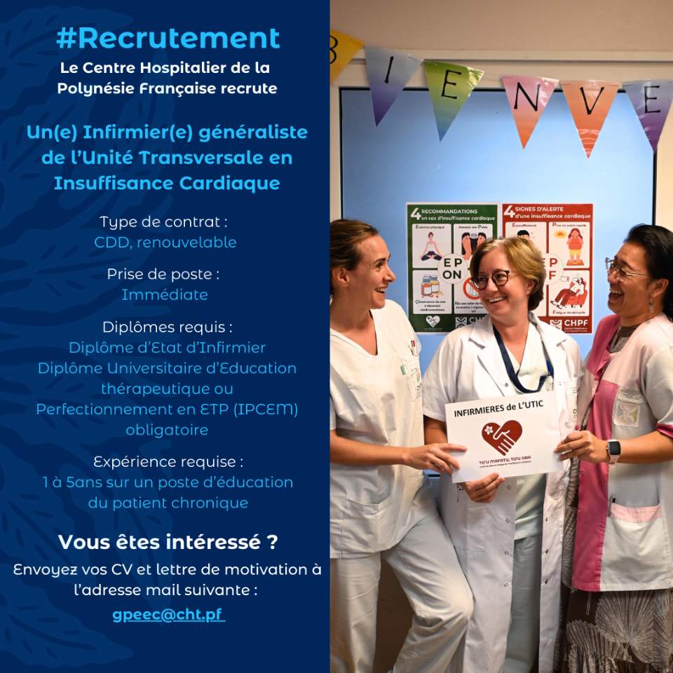 Recrutement – Infirmier(e) généraliste de l’Unité Transversale en Insuffisance Cardiaque