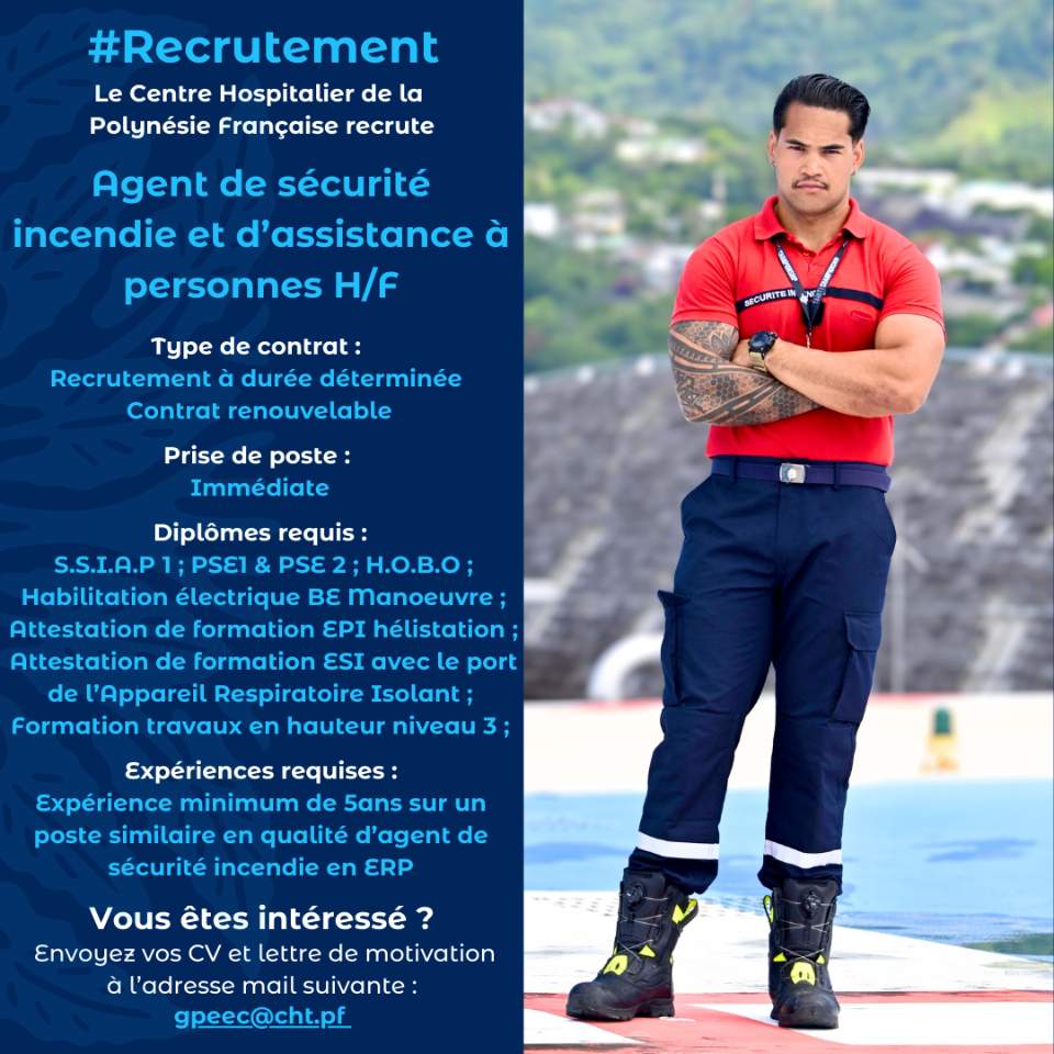 Recrutement – Agent de sécurité incendie et d’assistance à personnes H/F