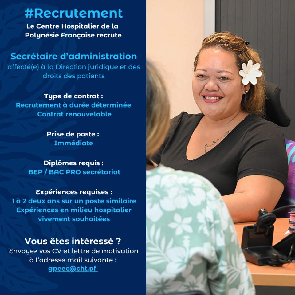 Recrutement – un(e) secrétaire d’administration affecté(e) à la Direction juridique et des droits des patients