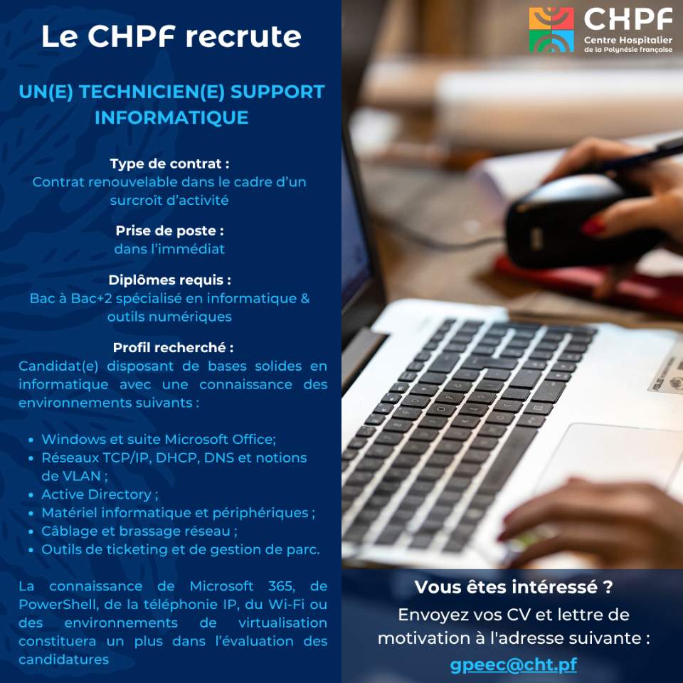 Recrutement – Un(e) Technicien(e) Support Informatique.