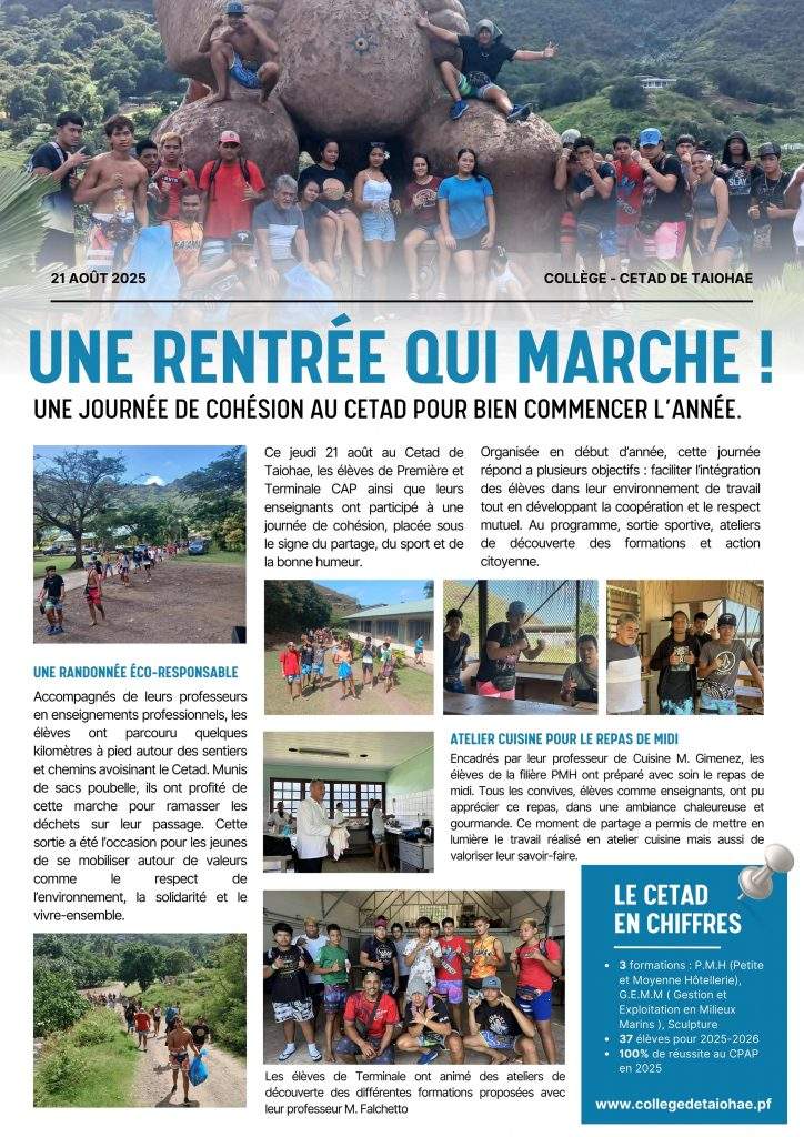 Une journée de cohésion au Cetad de Taiohae