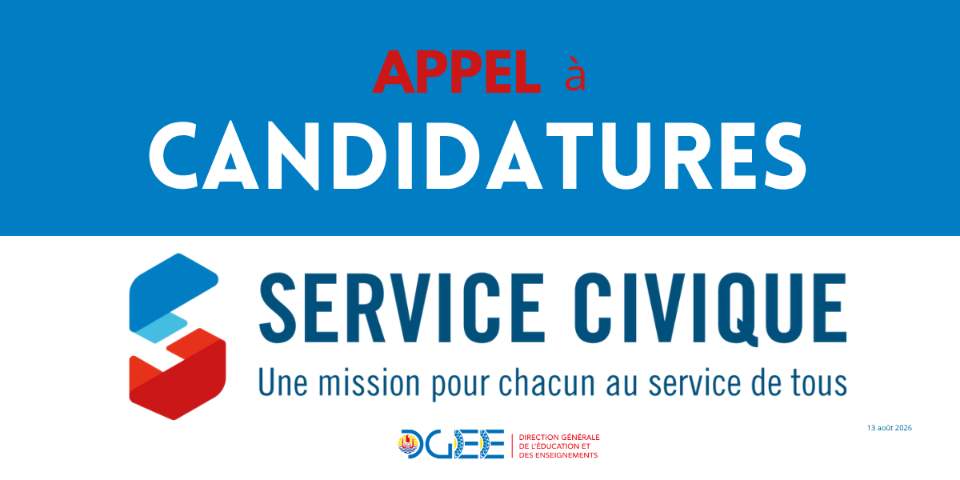 Appels à candidatures pour le recrutement d’engagés du service civique 2026-2027