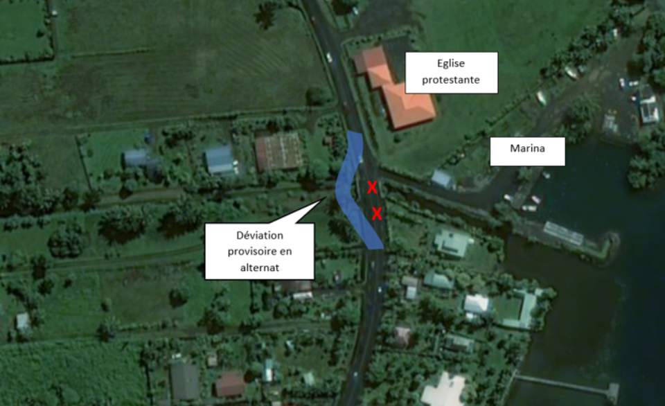 INFO TRAVAUX – Commune de Hitia’a o te rā : Travaux de calibrage d’un dalot sous la route de ceinture (PK 38,100)