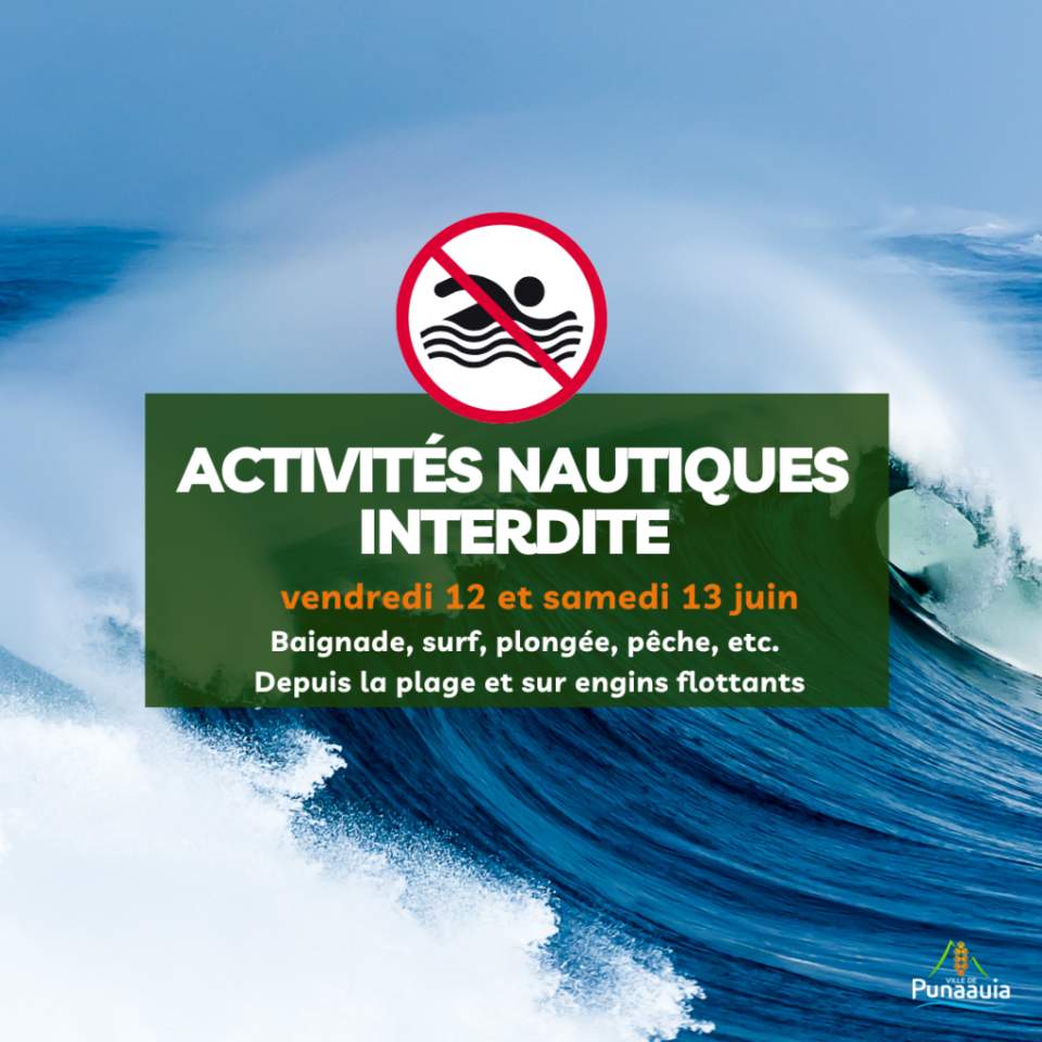 Activités nautiques interdites vendredi 12 et samedi 12 juin