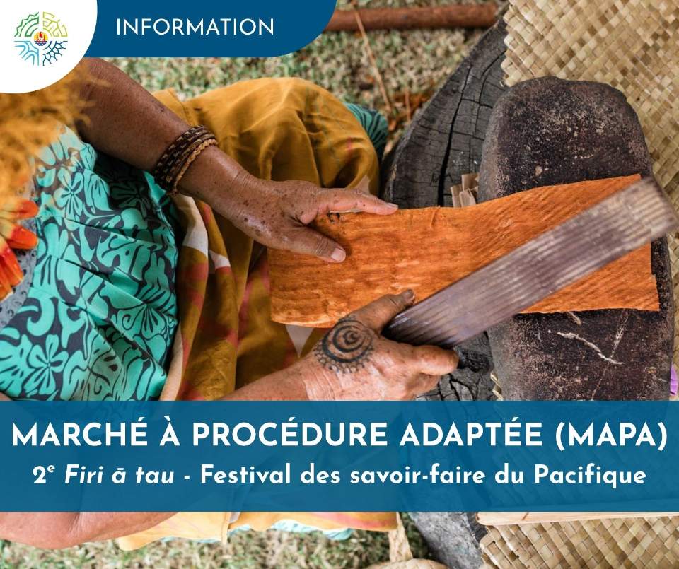 Marché à procédure adaptée (MAPA) alloti : 2e Firi ā tau – Festival des savoir-faire du Pacifique du 26 juillet au 7 août 2027