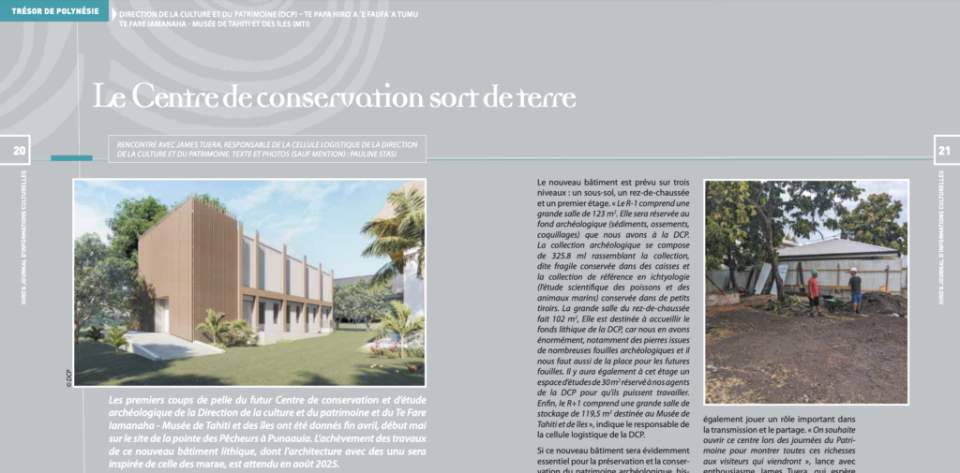 Le Centre de conservation sort de terre – (Hiro’a n° 199 – Juillet 2024)