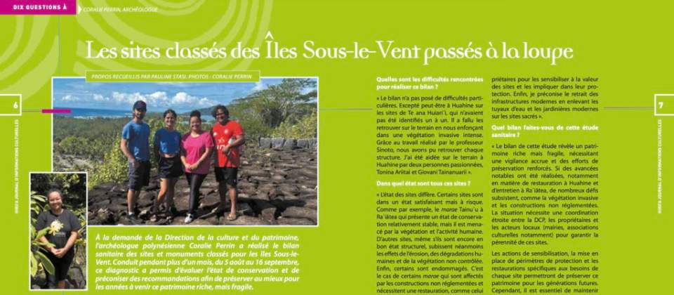 Les sites classés des Îles Sous-le-Vent passés à la loupe (Hiro’a n° 203 – Novembre 2024)