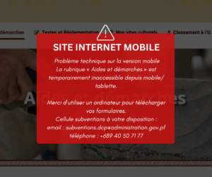 Pour information – Rubrique « Aides et démarches