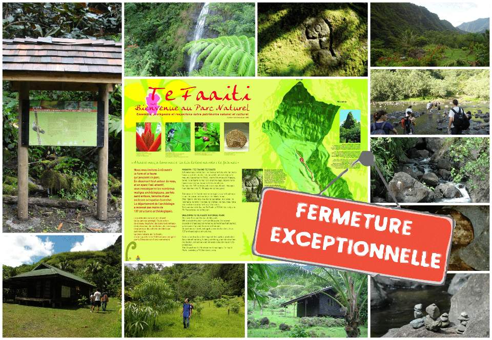 Fermeture exceptionnelle du parc de Tefaaiti du samedi 18 mai au lundi 20 mai 2024