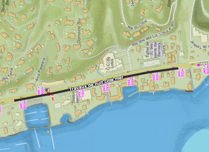 Punaauia : circulation réduite sur la RT1 pendant deux semaines